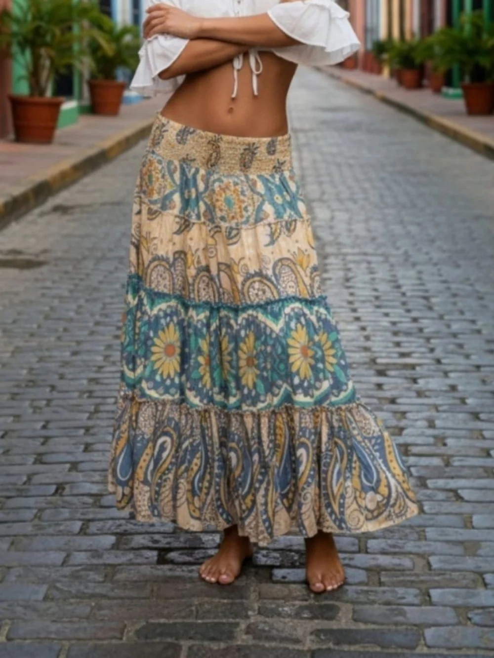 RARE! HTF! Highly Sought After! Free People Super Thrills Convertible Maxi Skirt